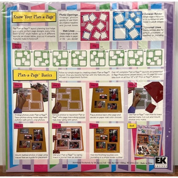 Plan a Page Scrapbooking PHOTO Layout Template Stencil BY EK SUCCESS - Picture 3 of 4